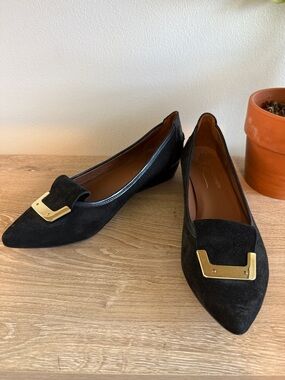 Donald J Pliner Nila Black Patent Suede Leather Wedge, 9